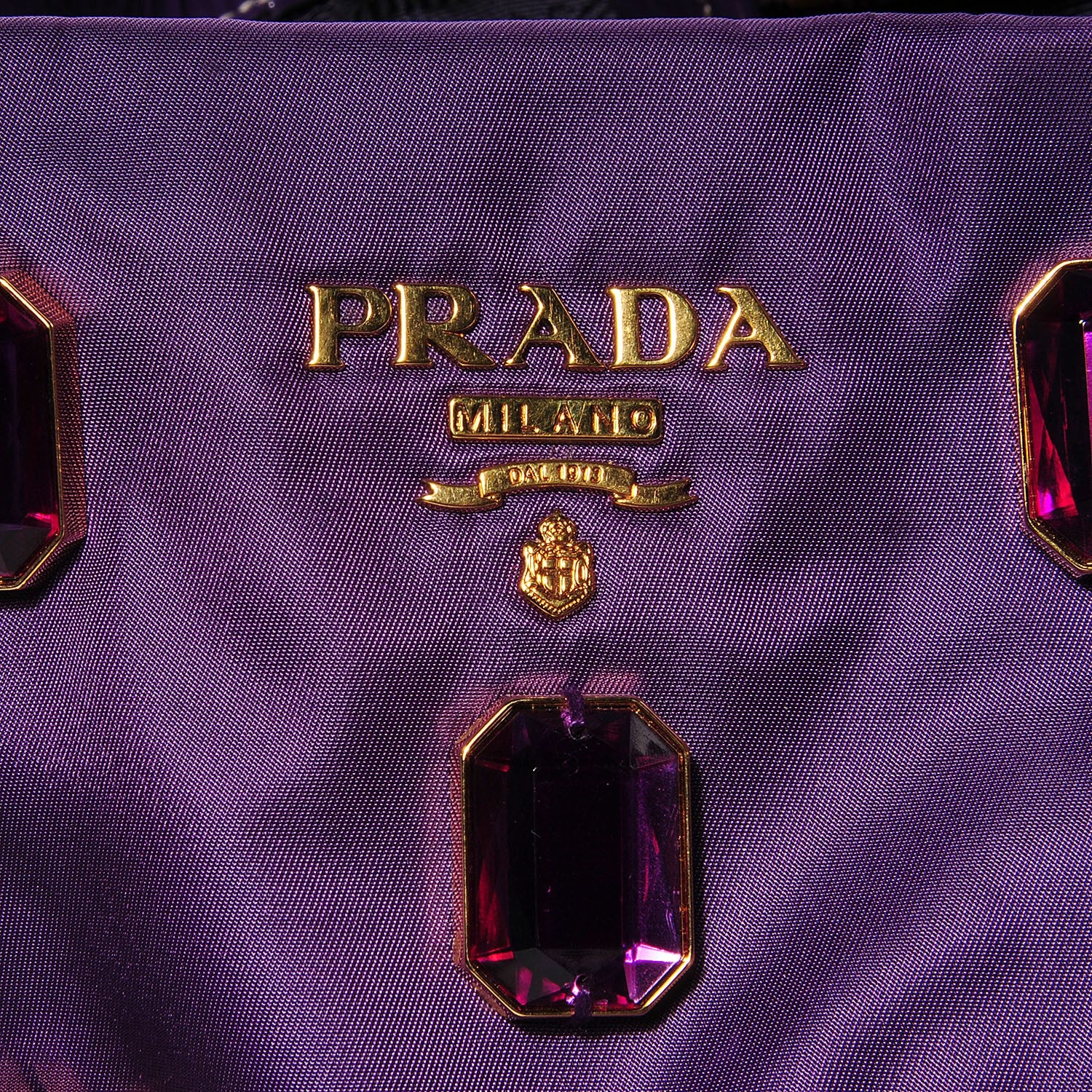 Prada Tessuto Nylon Pietre Jeweled Tote Anemone 8 of 9