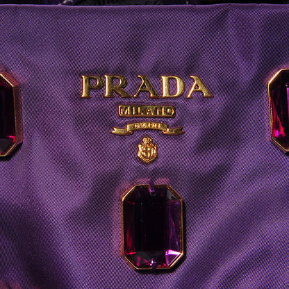 Prada Tessuto Nylon Pietre Jeweled Tote Anemone 8 of 9