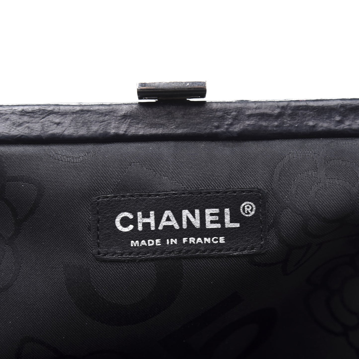 Lambskin Vertical Quilted Mademoiselle Clutch Black
