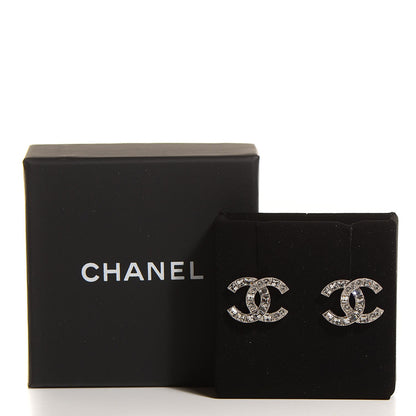 Chanel Baguette Crystal CC Earrings Silver 5 of 5