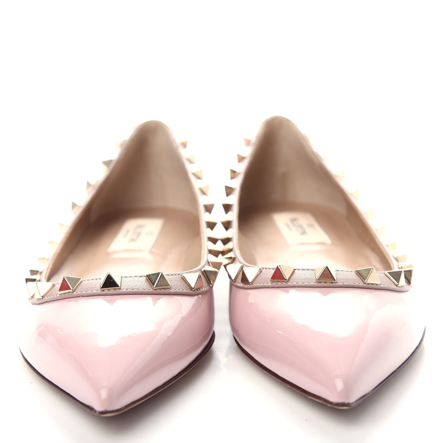 Valentino Garavani Patent Rockstud Ballerina Flats 35.5 Water Rose Poudre 5 of 11