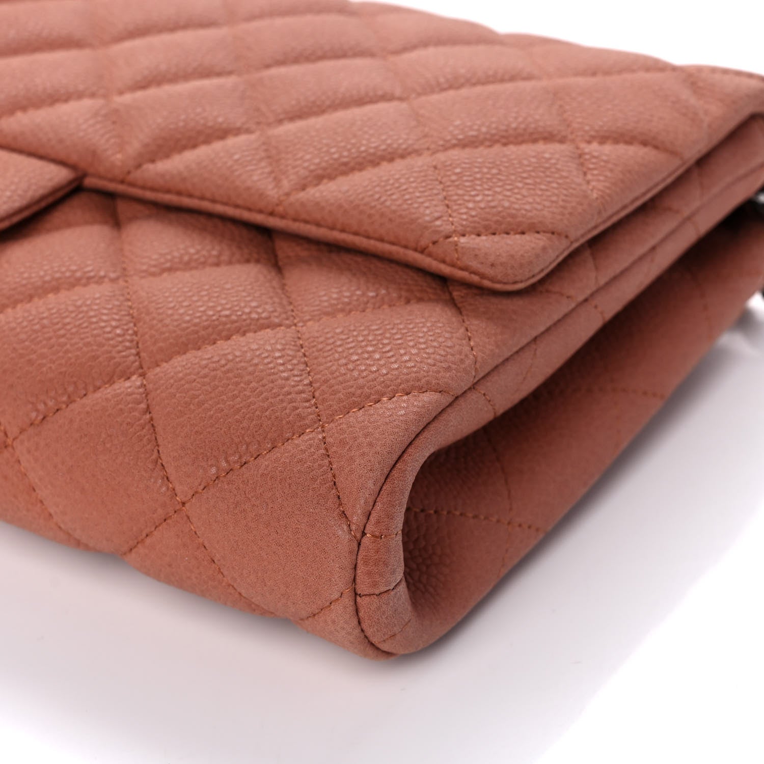 Chanel Iridescent Caviar Quilted Clutch With Chain Flap Light Brown 11 of 12