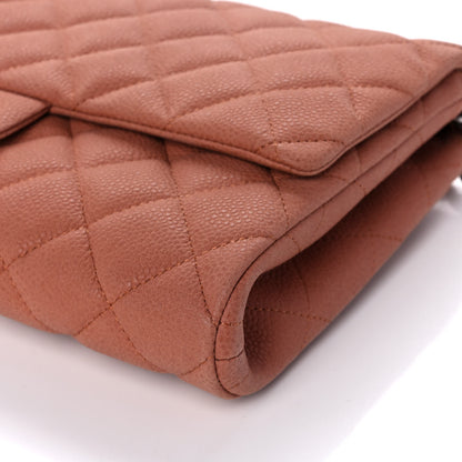 Chanel Iridescent Caviar Quilted Clutch With Chain Flap Light Brown 11 of 12