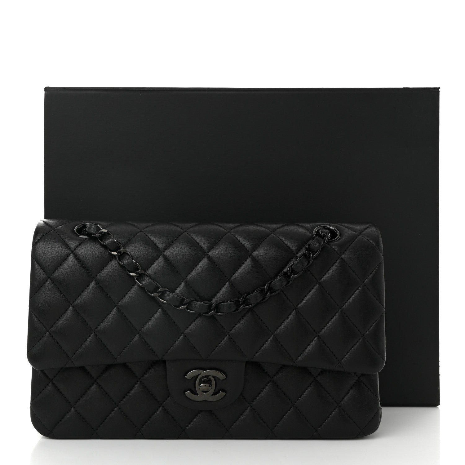 Chanel Lambskin Quilted Medium Double Flap So Black 11 of 11