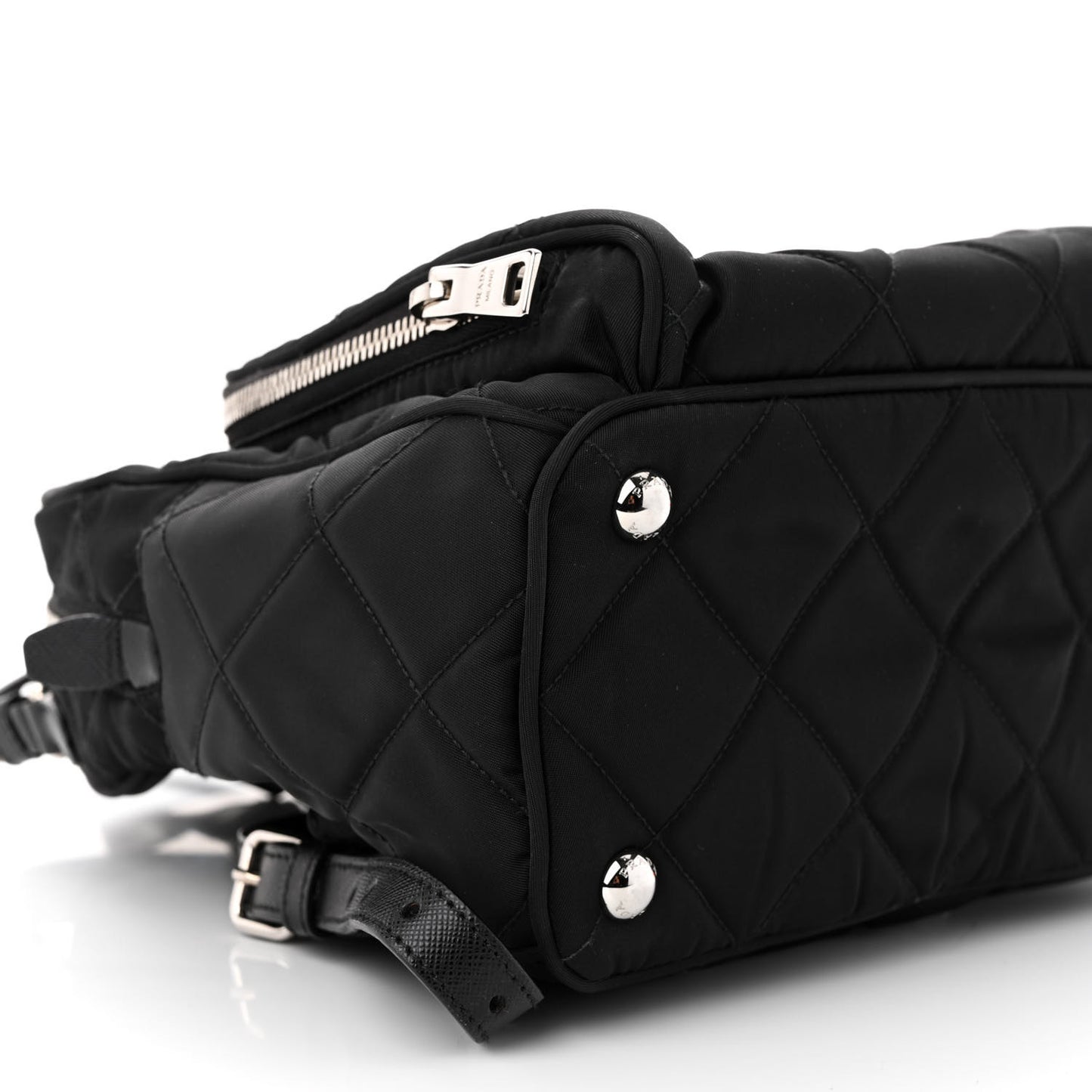 Nylon Tessuto Impuntu Quilted Backpack Black