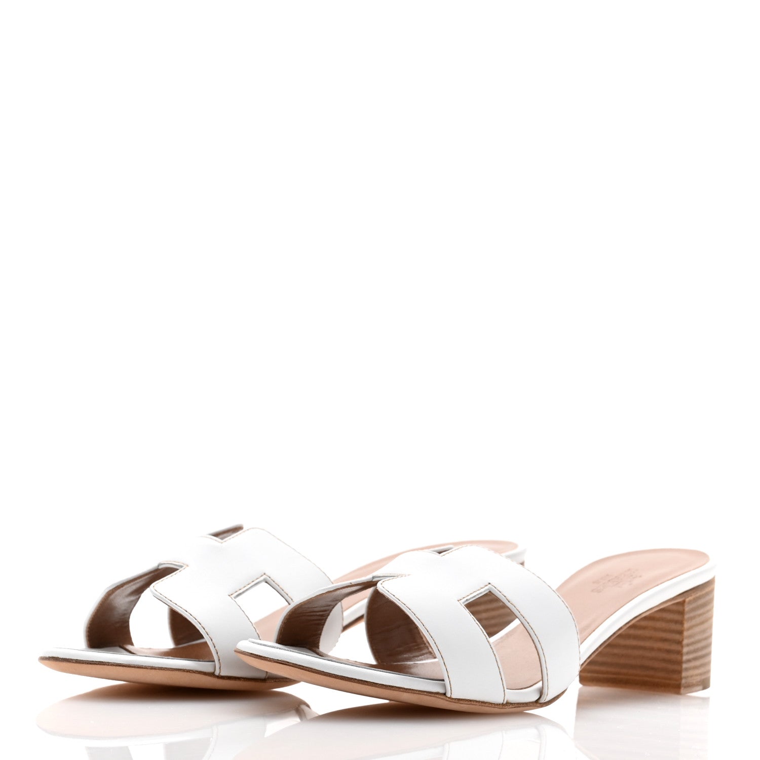 Hermes Calfskin Oasis Sandals 37 White 3 of 8