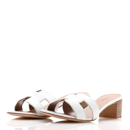 Hermes Calfskin Oasis Sandals 37 White 3 of 8