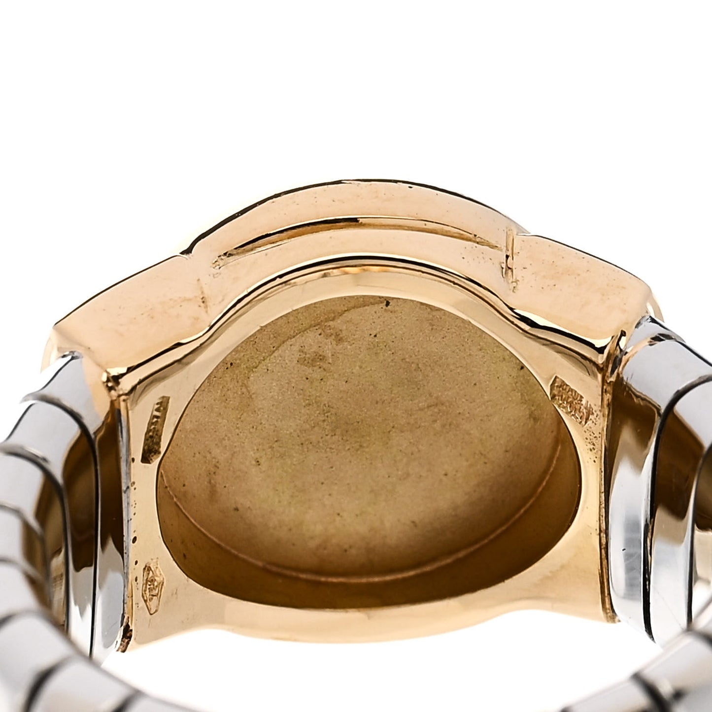 Stainless Steel 18K Yellow Gold Onyx Tubogas Ring 53 6.25