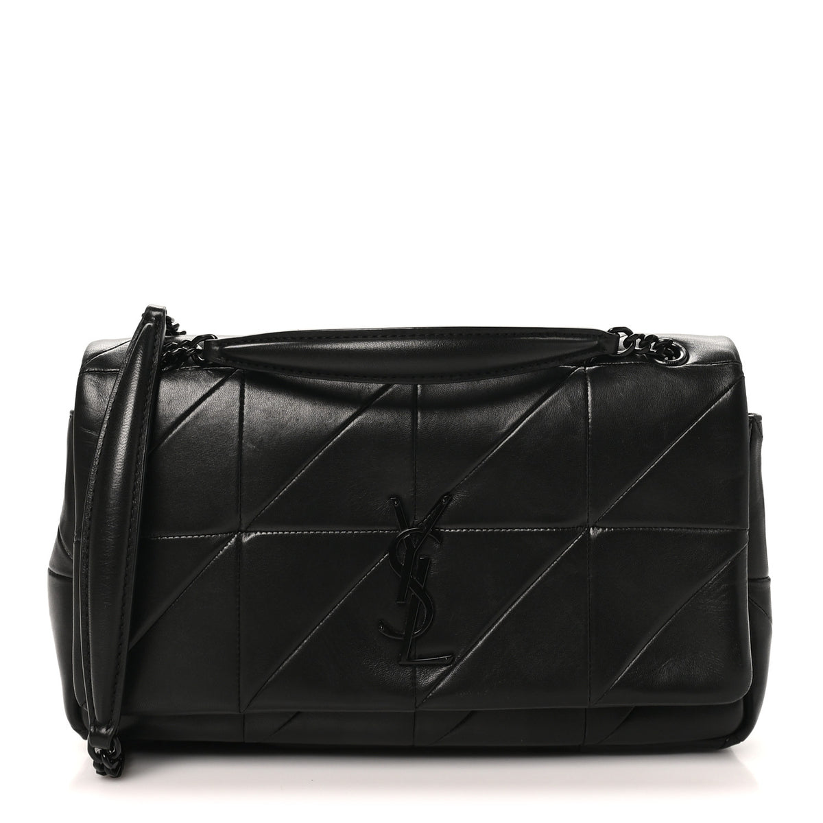 Saint Laurent Lambskin Patchwork Monochrome Monogram Medium Jamie Black 1 of 10