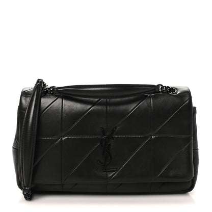 Saint Laurent Lambskin Patchwork Monochrome Monogram Medium Jamie Black 1 of 10