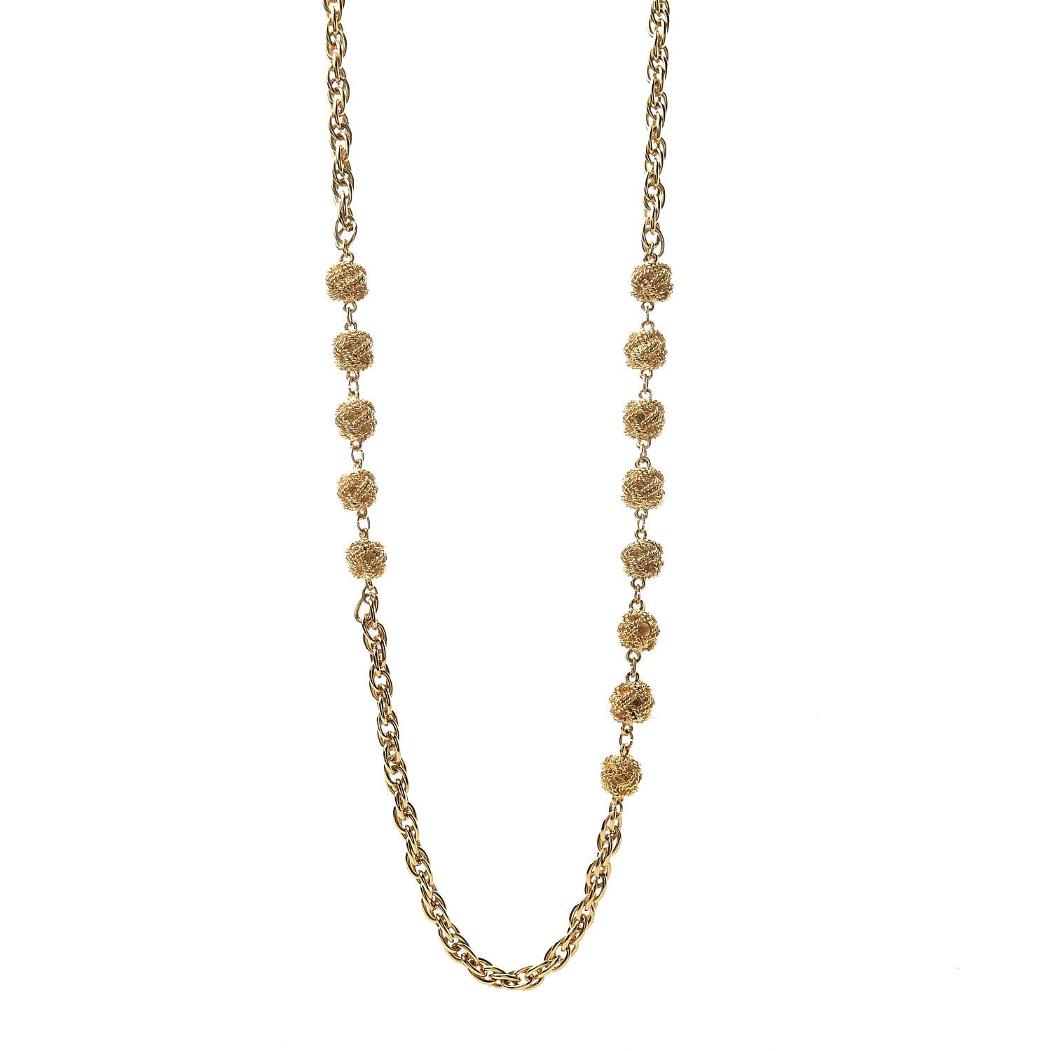 Chanel CC Long Chain Necklace Gold 1 of 5