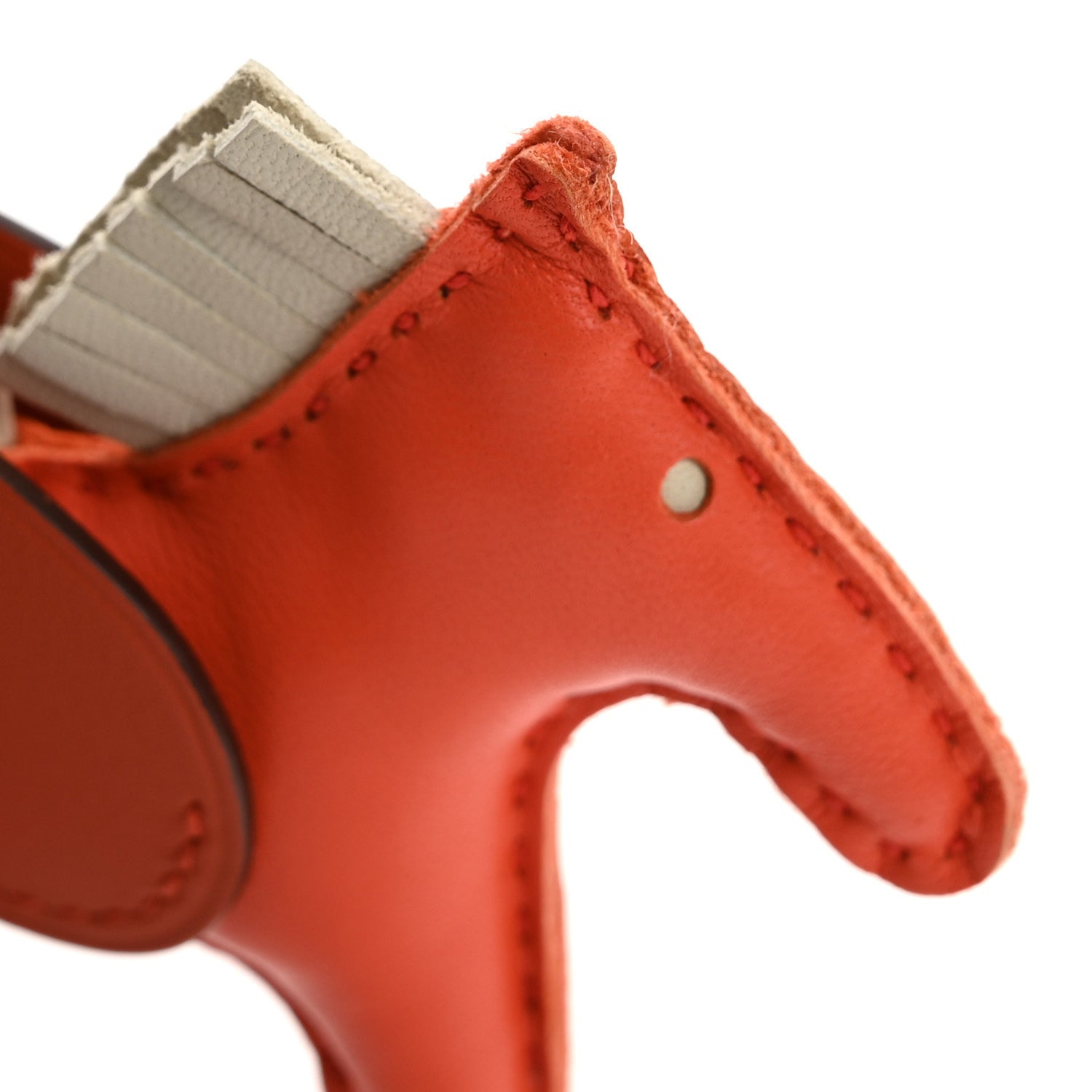 Hermes Milo Lambskin Grigri Rodeo Pegase Horse Bag Charm PM Orange Poppy Craie Terre Battue 7 of 8