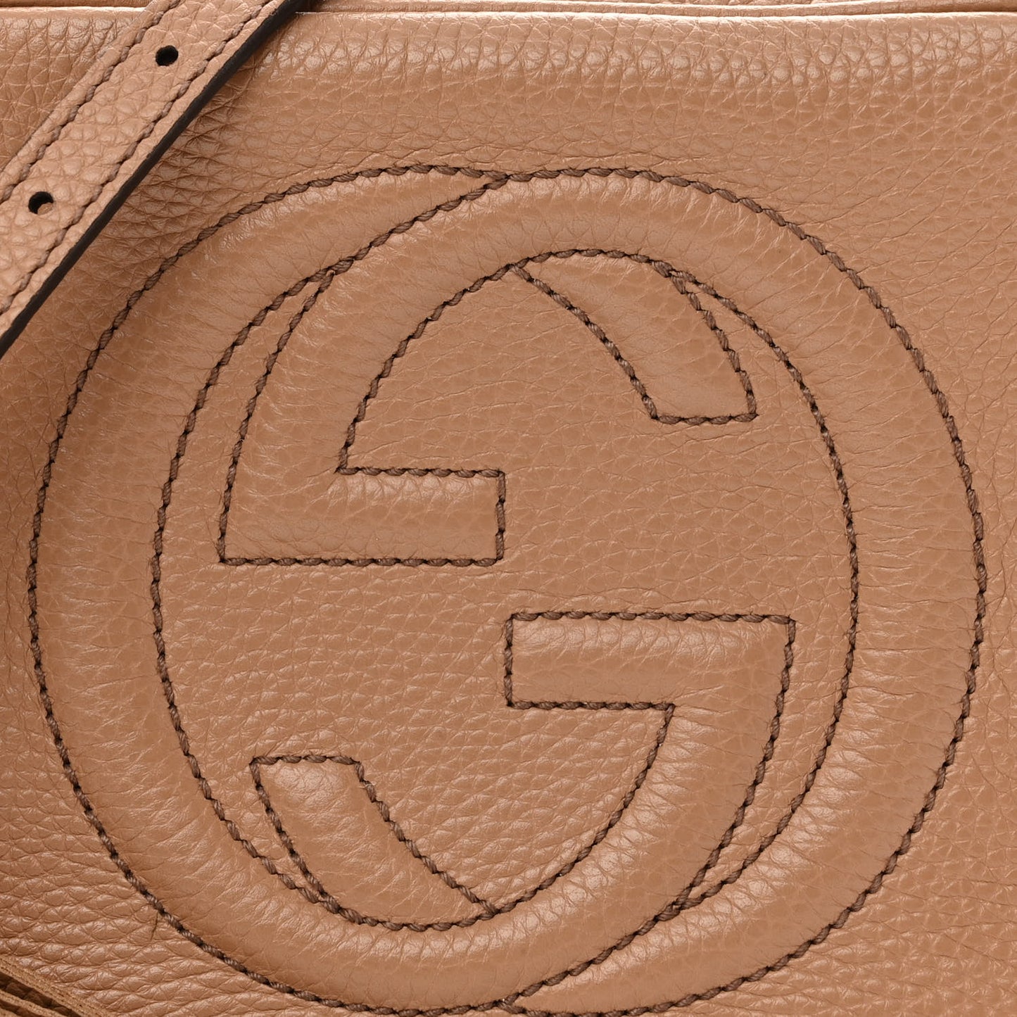 Pebbled Calfskin Small Soho Disco Bag Camelia