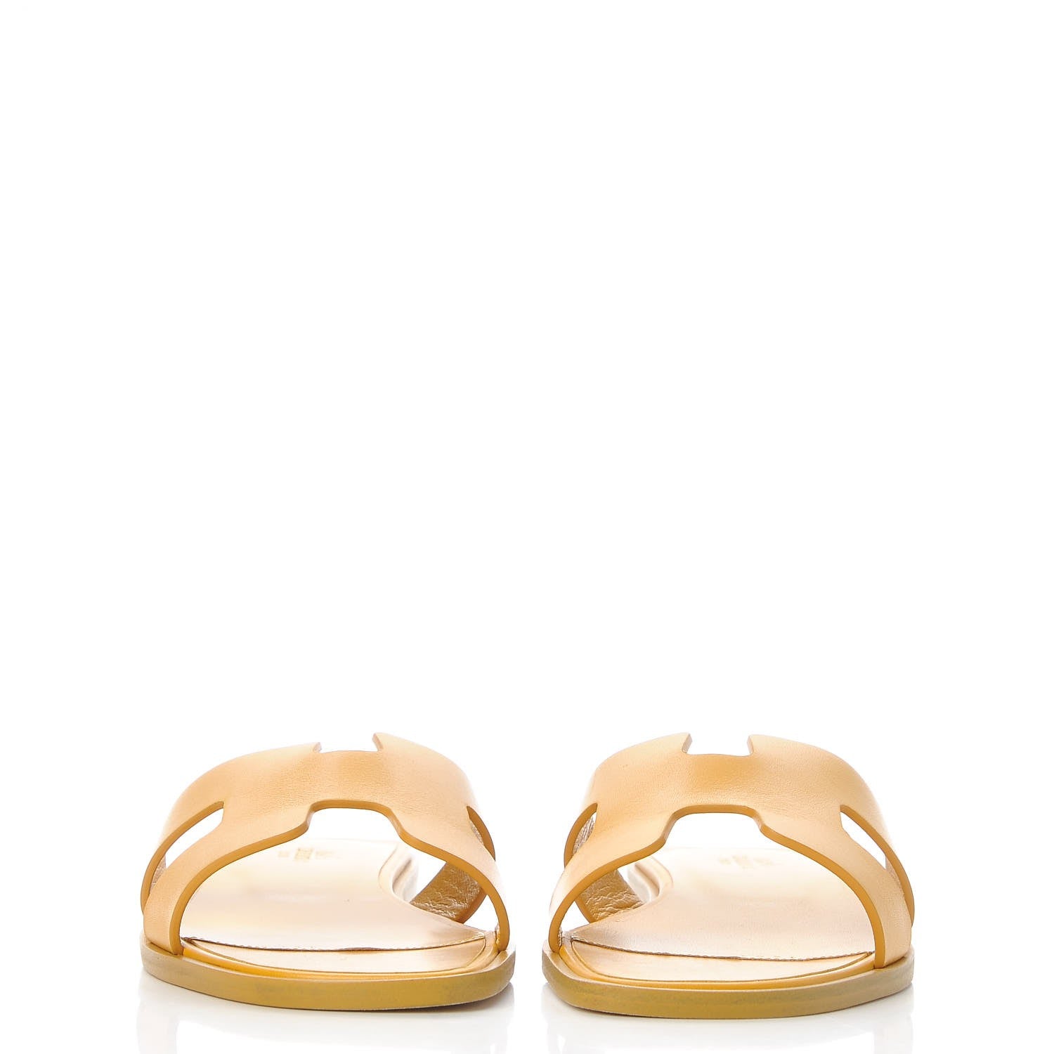 Hermes Calfskin Oran Sandals 37 Ocre Jaune 3 of 10