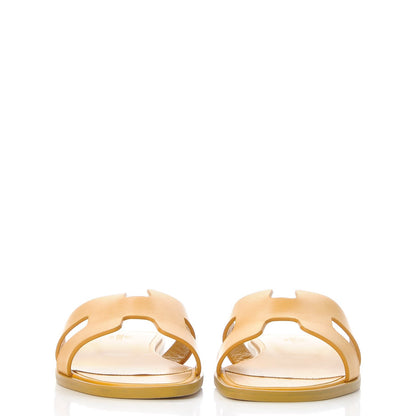 Hermes Calfskin Oran Sandals 37 Ocre Jaune 3 of 10