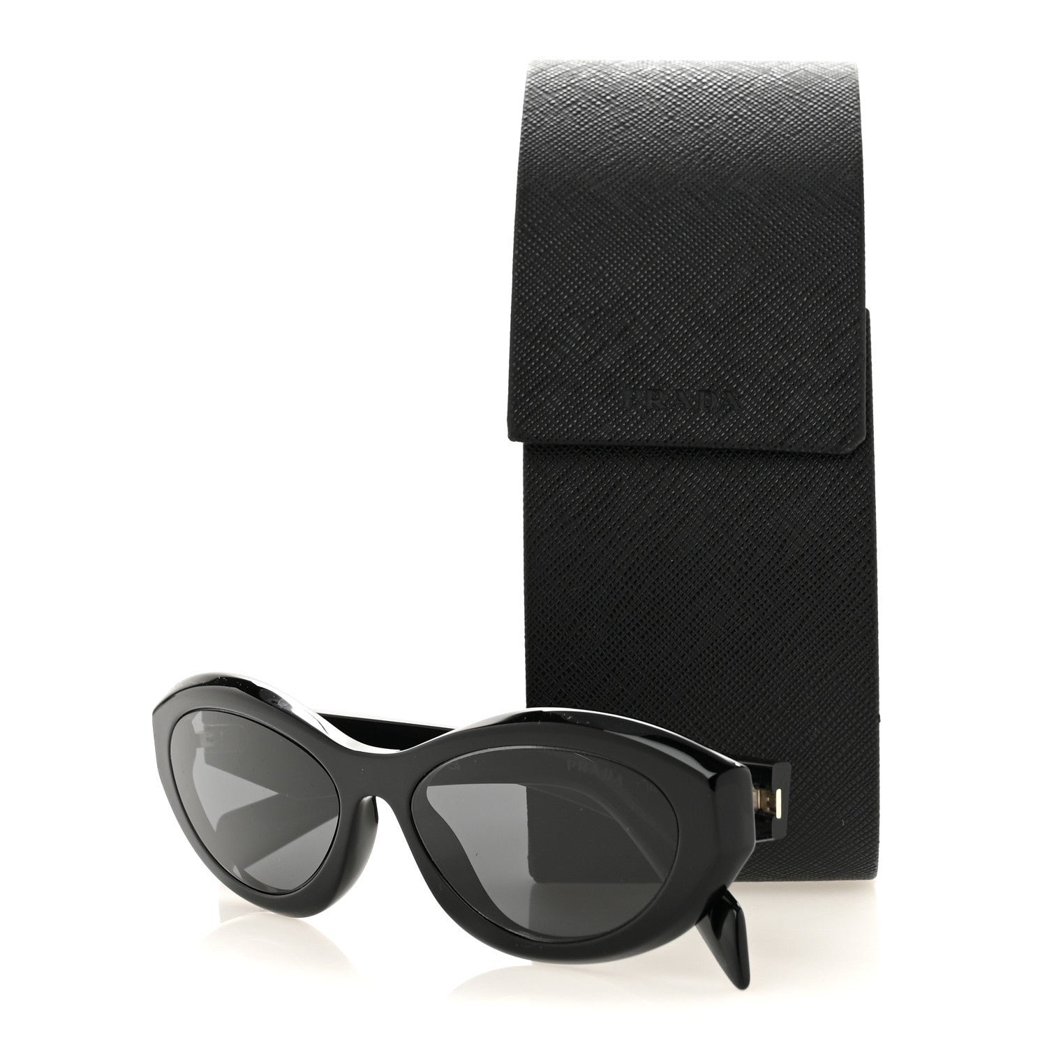 Prada Acetate Oval Sunglasses SPR 26Z Black 8 of 8