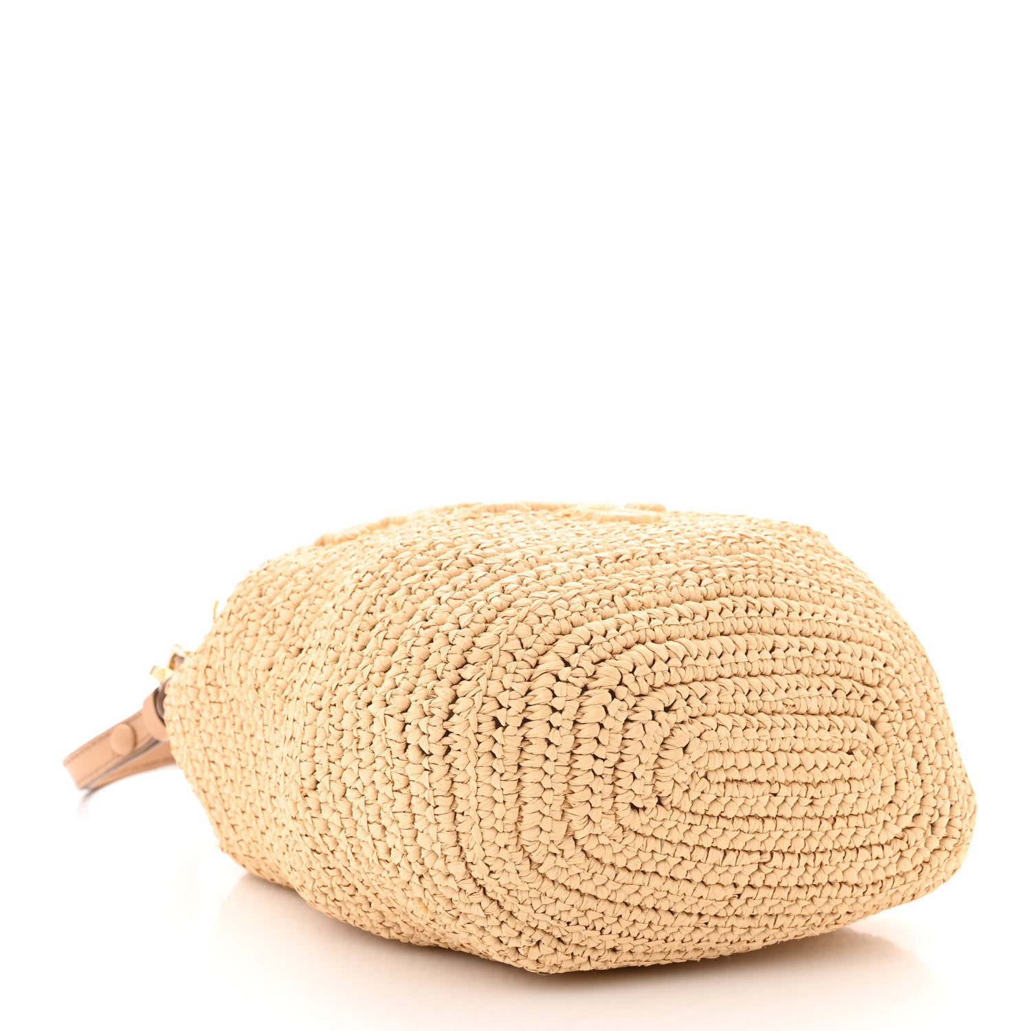Prada Yarn Raffia Effect Crochet Small Bucket Bag Naturale 4 of 9