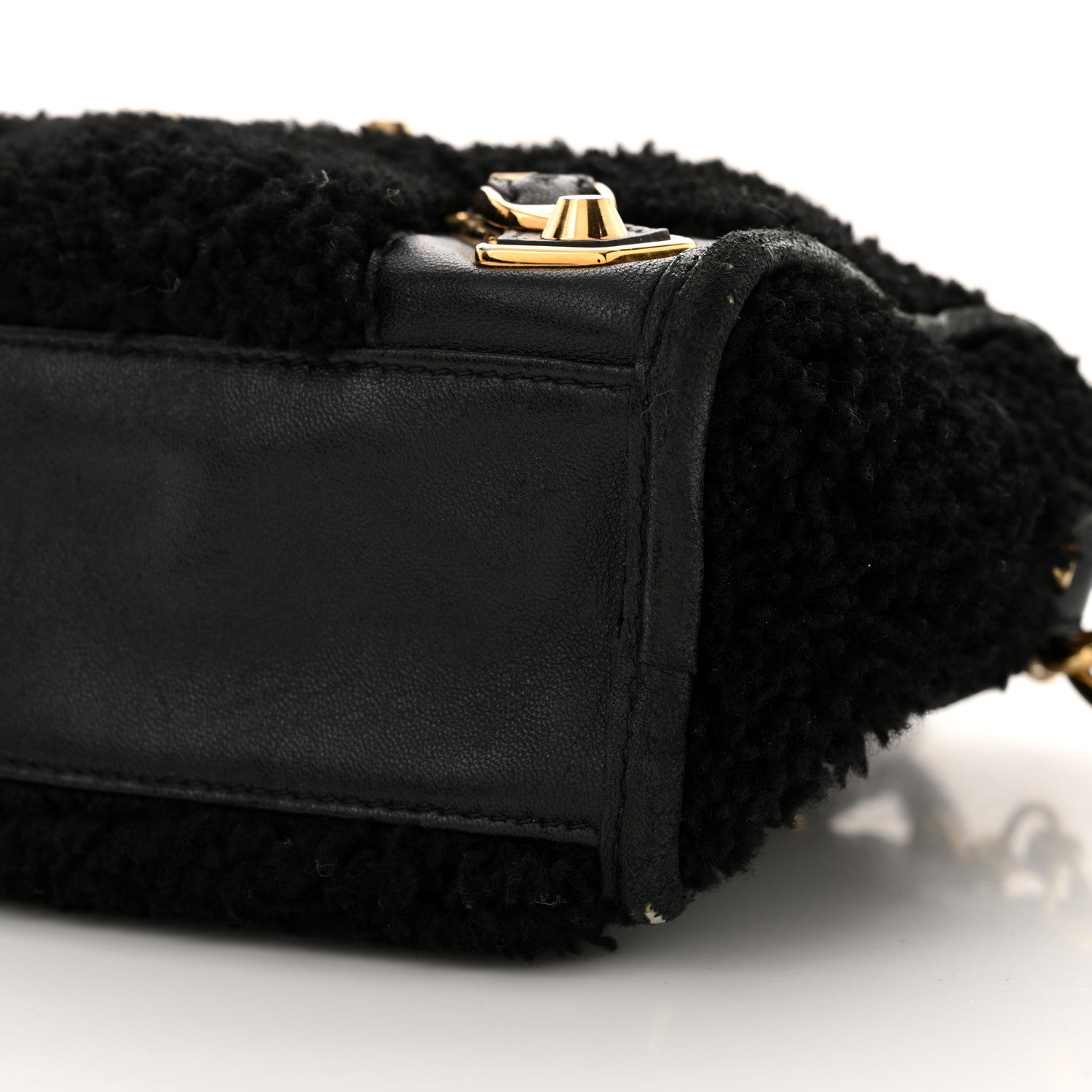 Balenciaga Shearling Gold Metallic Edge Hardware Mini City Black 11 of 22