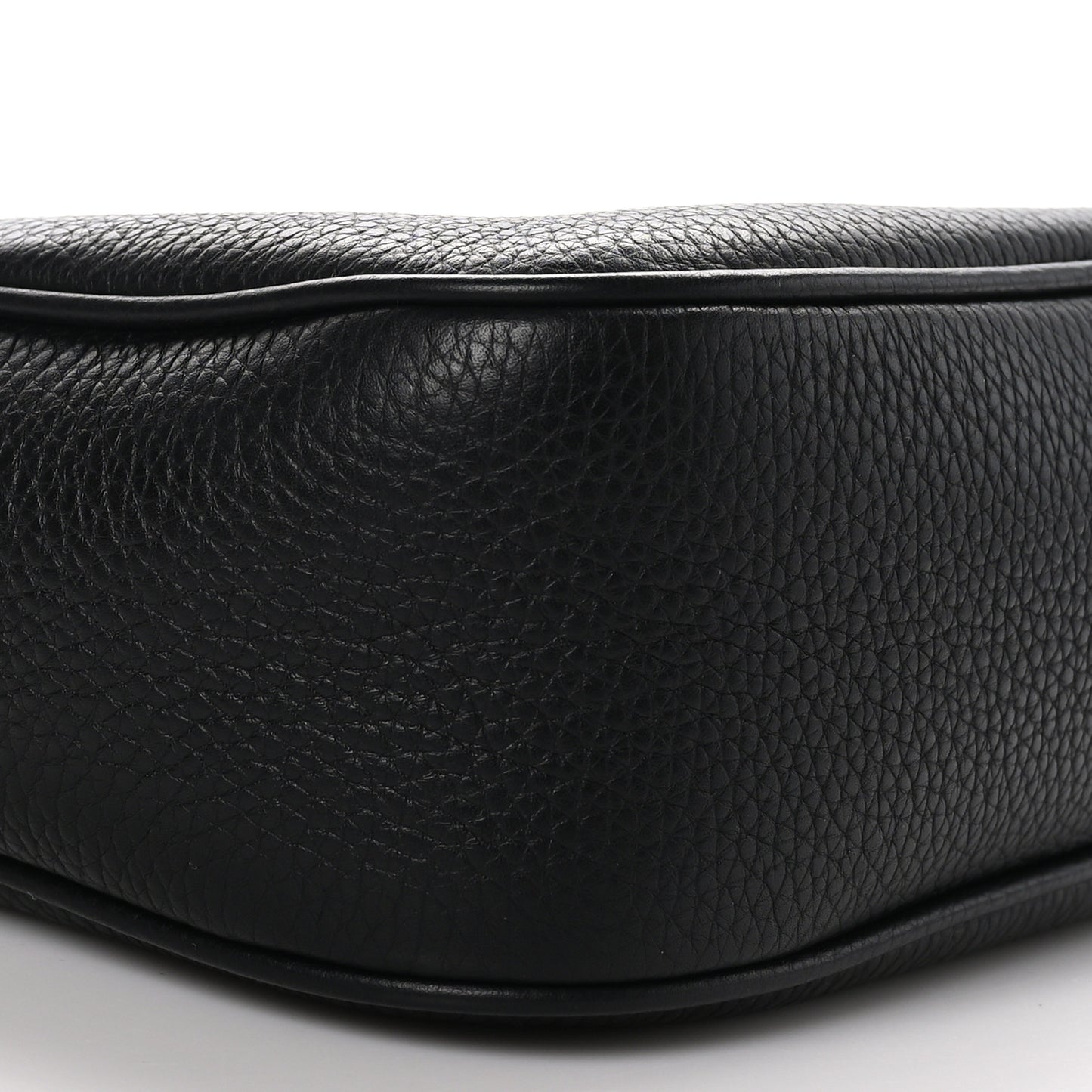Pebbled Calfskin Small Soho Disco Bag Black