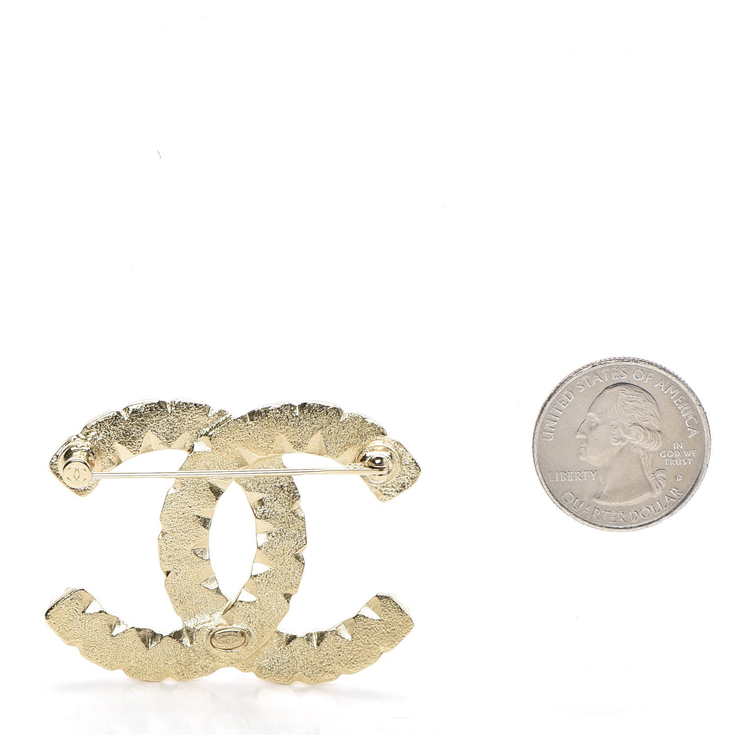 Chanel Pearl Crystal CC Brooch Black Gold 2 of 4