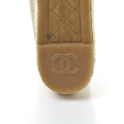 Chanel Toile Sequin CC Espadrilles 39 Beige Black 8 of 10