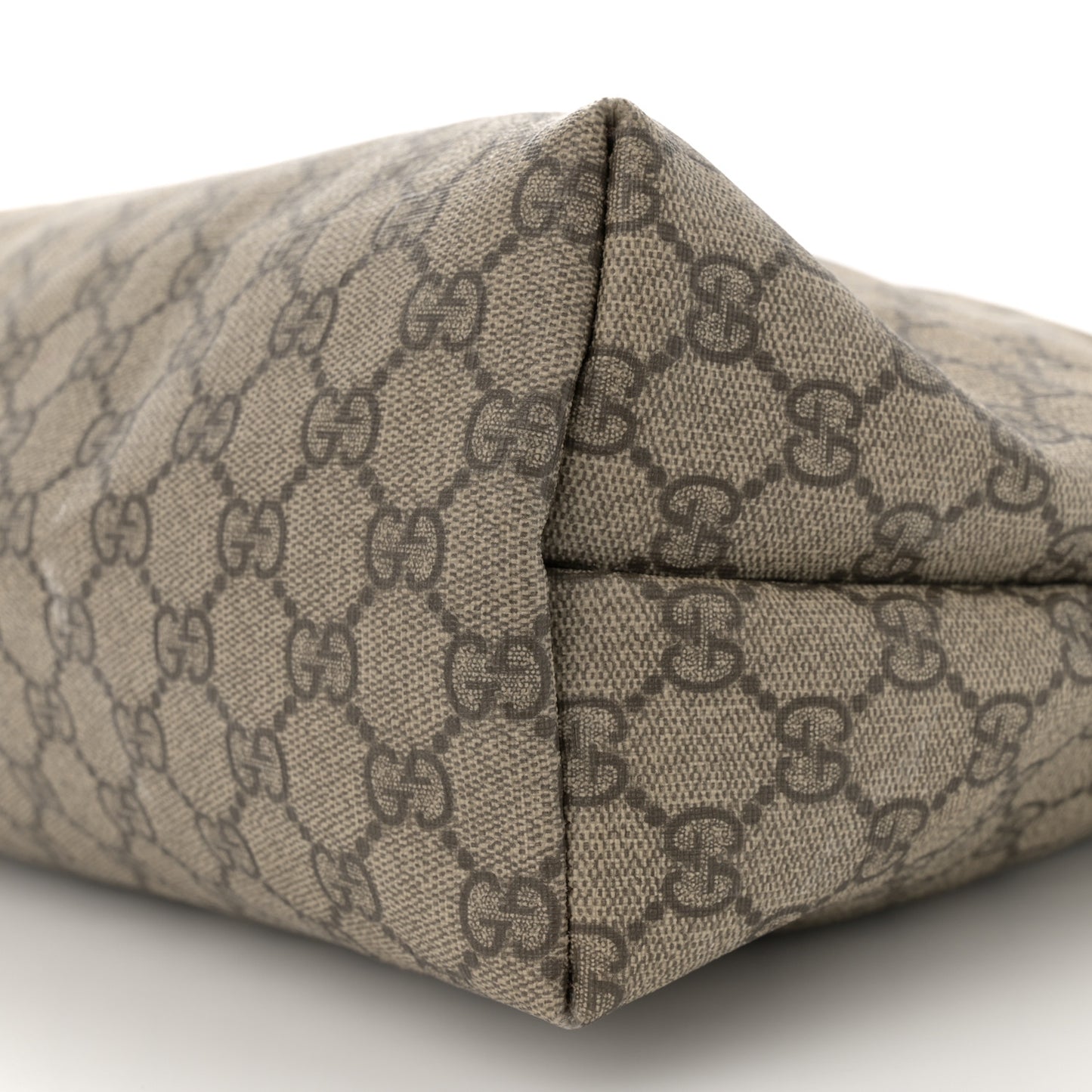 GG Supreme Monogram Medium Zippered Shopping Tote Dark Brown