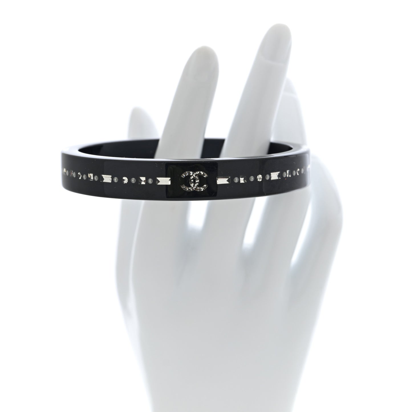 Resin Crystal CC Bangle Black