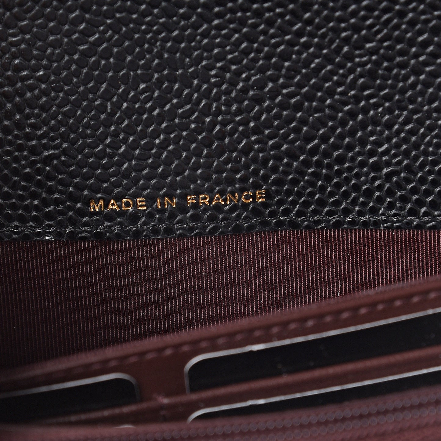 Caviar Quilted Large Gusset Flap Wallet Black