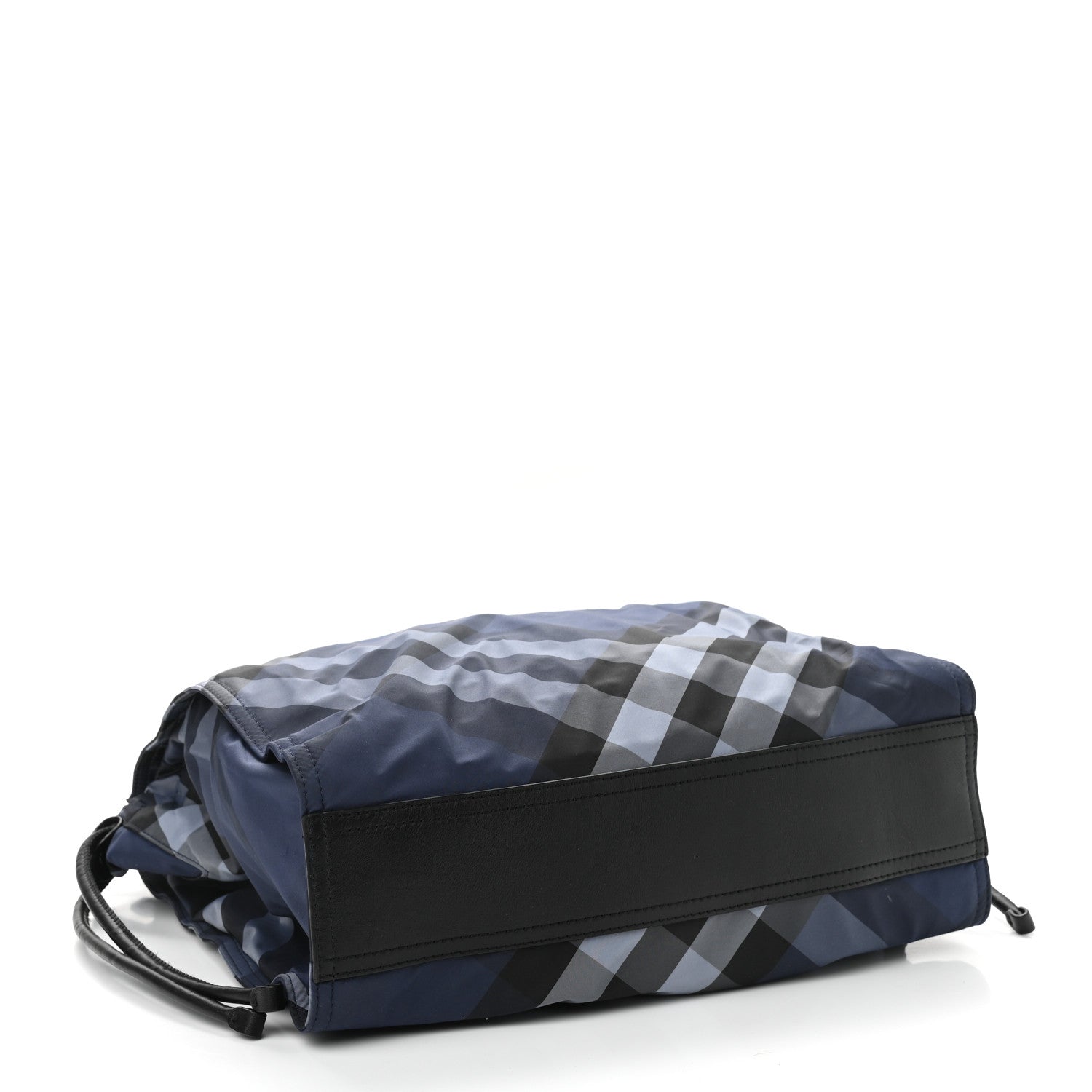 Burberry Nylon Check Small Buckleigh Packable Tote Navy Blue 3 of 11