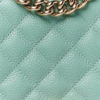 Chanel Caviar Quilted North South Boy Flap Light Blue 8 of 10