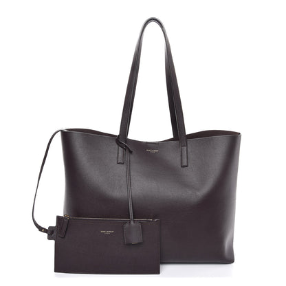 Saint Laurent Calfskin Large Shopping Tote Dark Brown 1 of 8