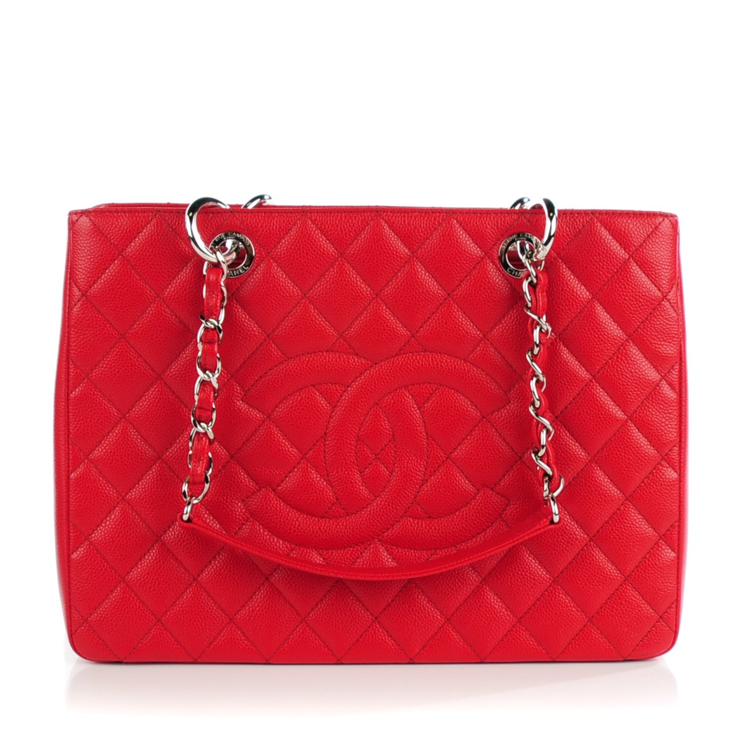Caviar Quilted Grand Shopping Tote GST Red