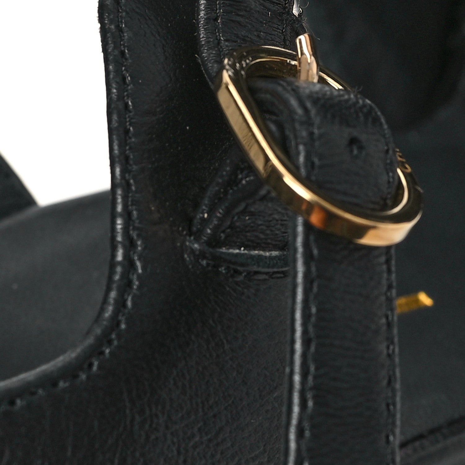 Chanel Lambskin Quilted Peep Toe Wedge Sandals 37 Black 10 of 11