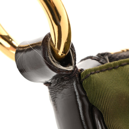 Prada Tessuto Nylon Soft Calf Shoulder Bag Green Brown 12 of 12