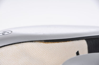 Chanel Twill Grosgrain CC Cap Toe Ballerina Flats 36.5 White Black 11 of 17