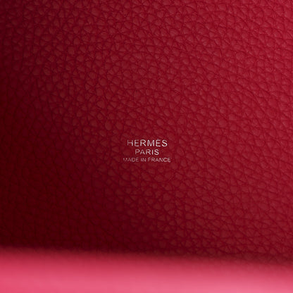 Hermes Taurillon Clemence Swift Eclat Picotin Lock 22 MM Rose Mexico Rouge De Coeur 6 of 10