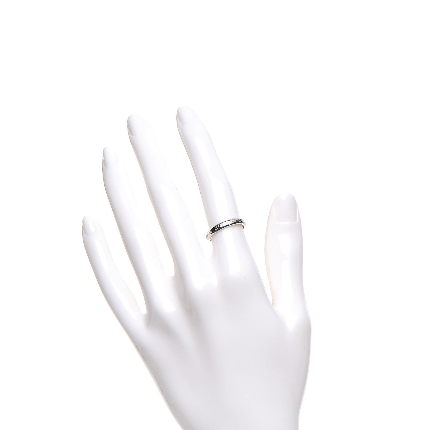 Tiffany Platinum Notes I Love You Narrow Ring 5 2 of 4