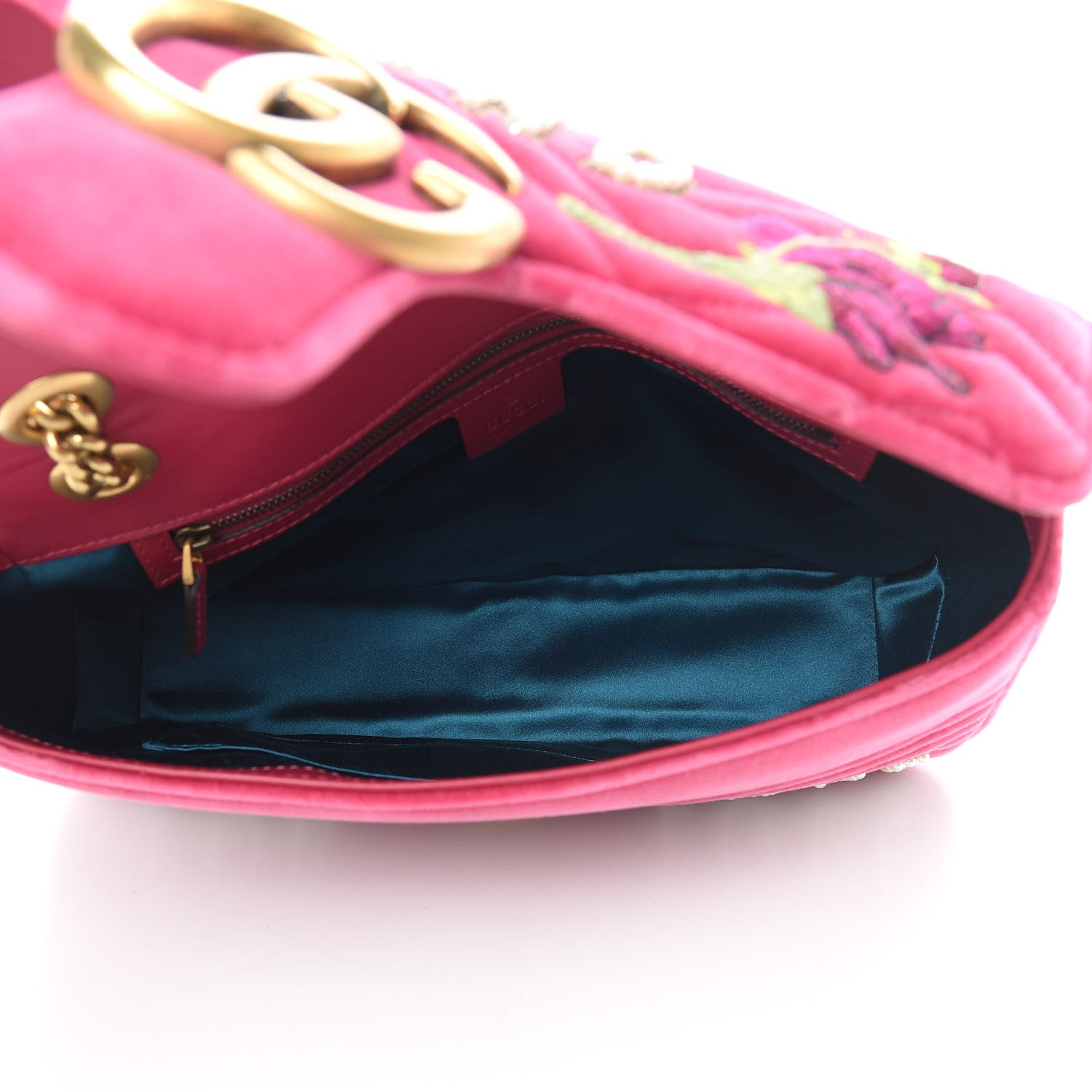 Gucci Velvet Matelasse Blind for Love Embroidered Medium GG Marmont Shoulder Bag Light Raspberry Rose Multicolor 5 of 11
