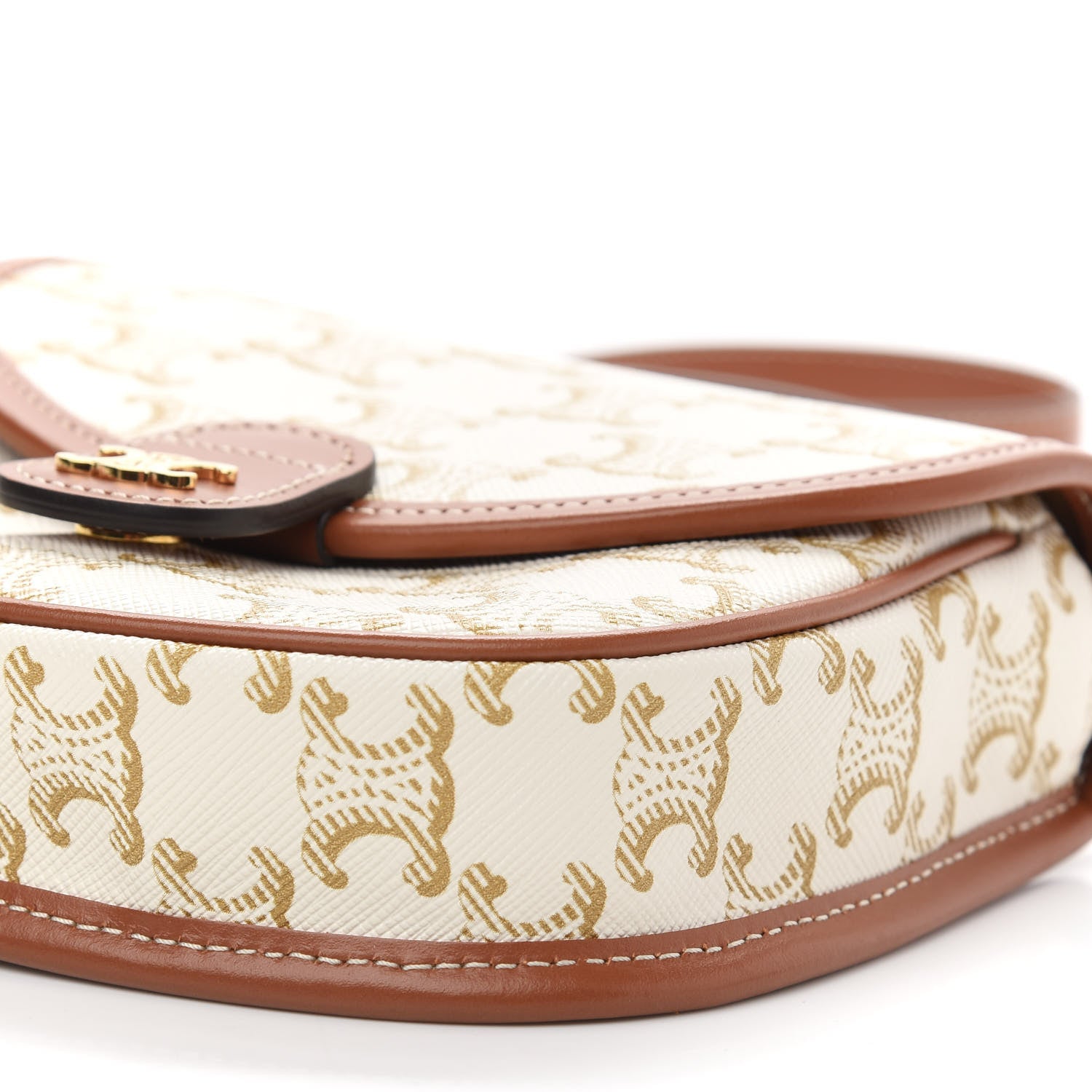 Celine Triomphe Canvas Calfskin Mini Besace Bag White 9 of 9