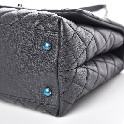 Chanel Caviar Lizard Quilted Small Coco Handle Flap Dark Grey 11 of 11