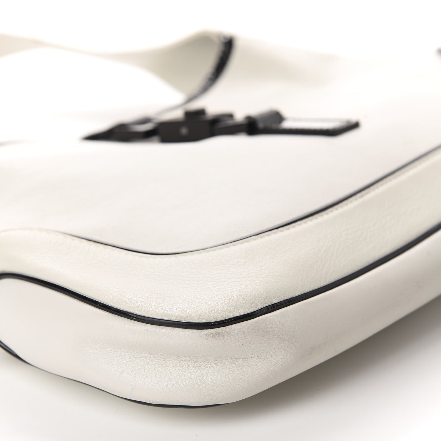 Gucci Calfskin Jackie O Hobo White Black 6 of 11