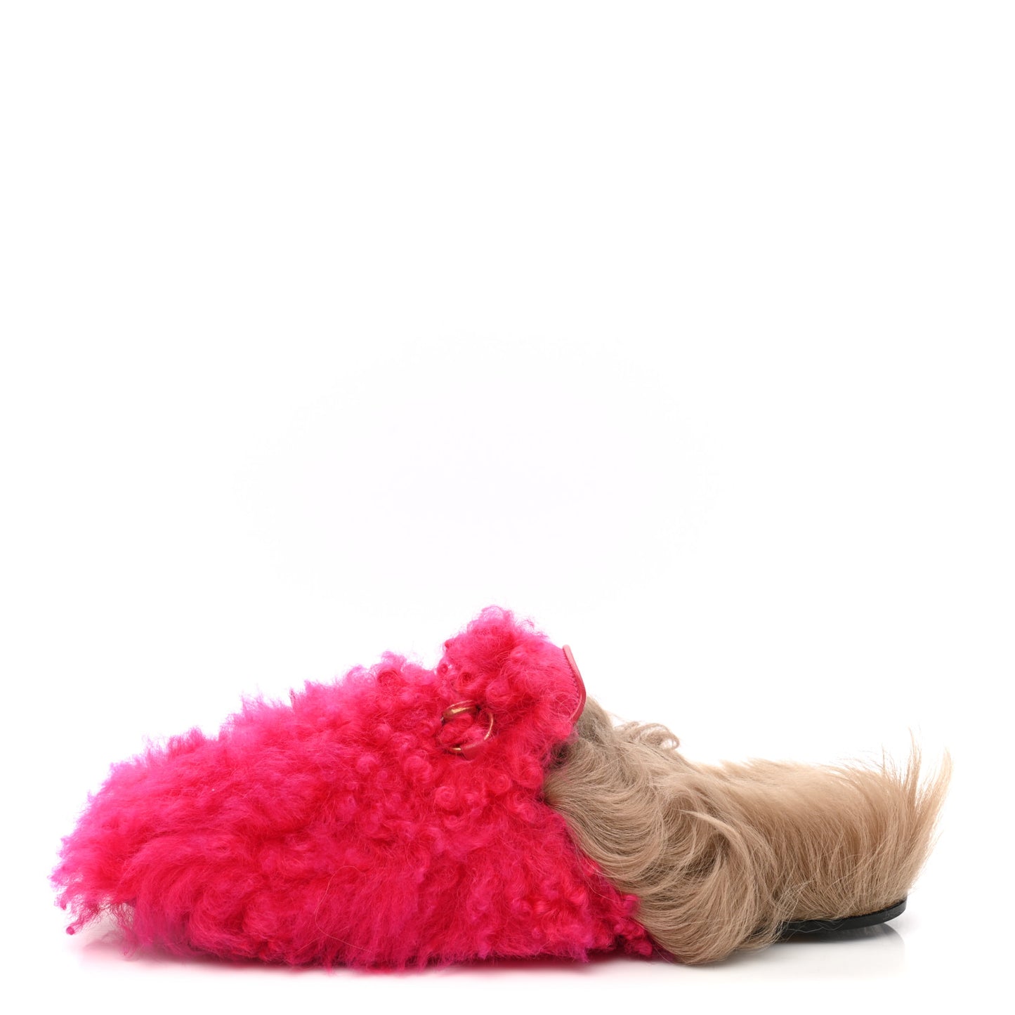 Merino Wool Womens Princetown Slippers 36 Raspberry Lipstick Natural