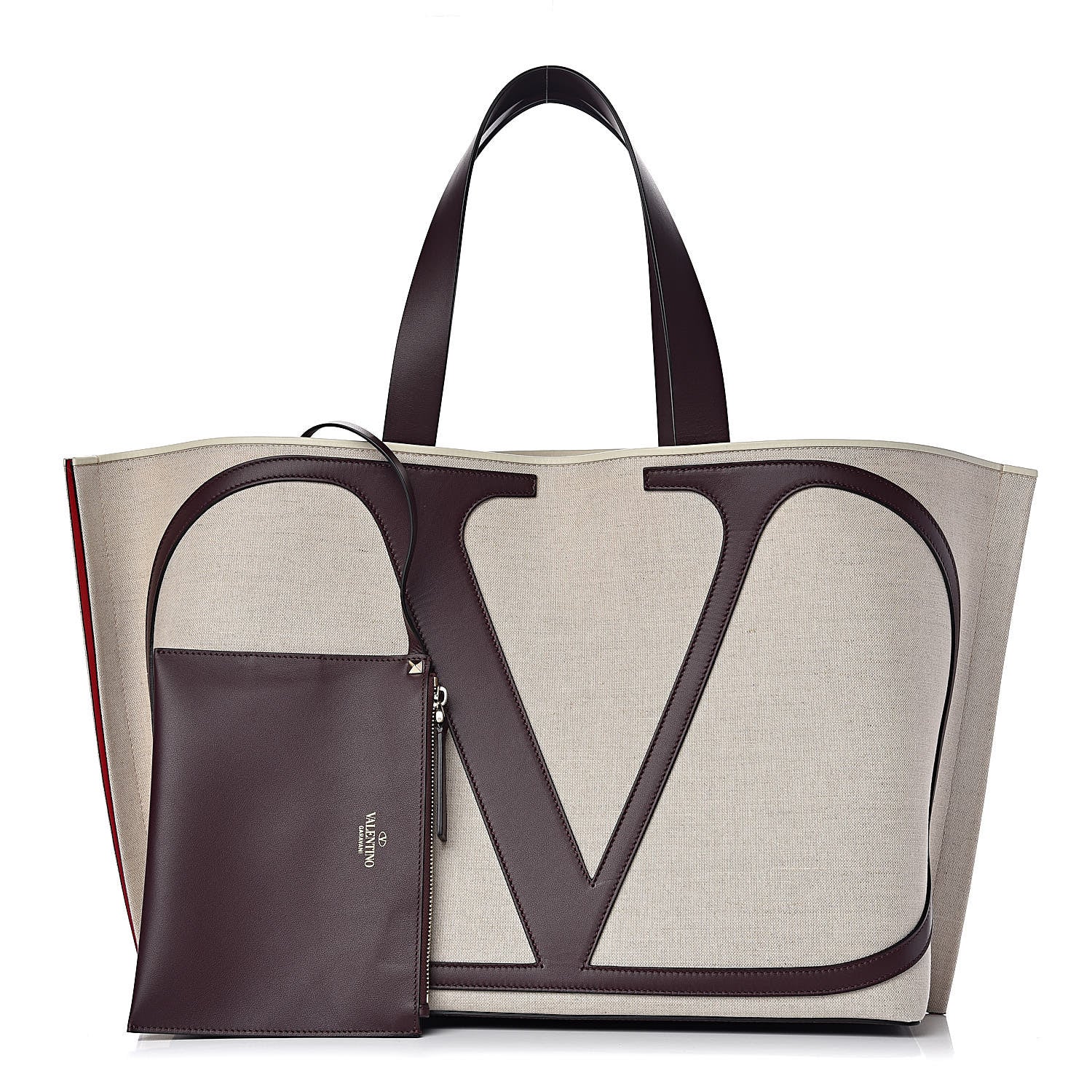 Valentino Garavani Canvas Large Escape Tote Natural Brown 1 of 12