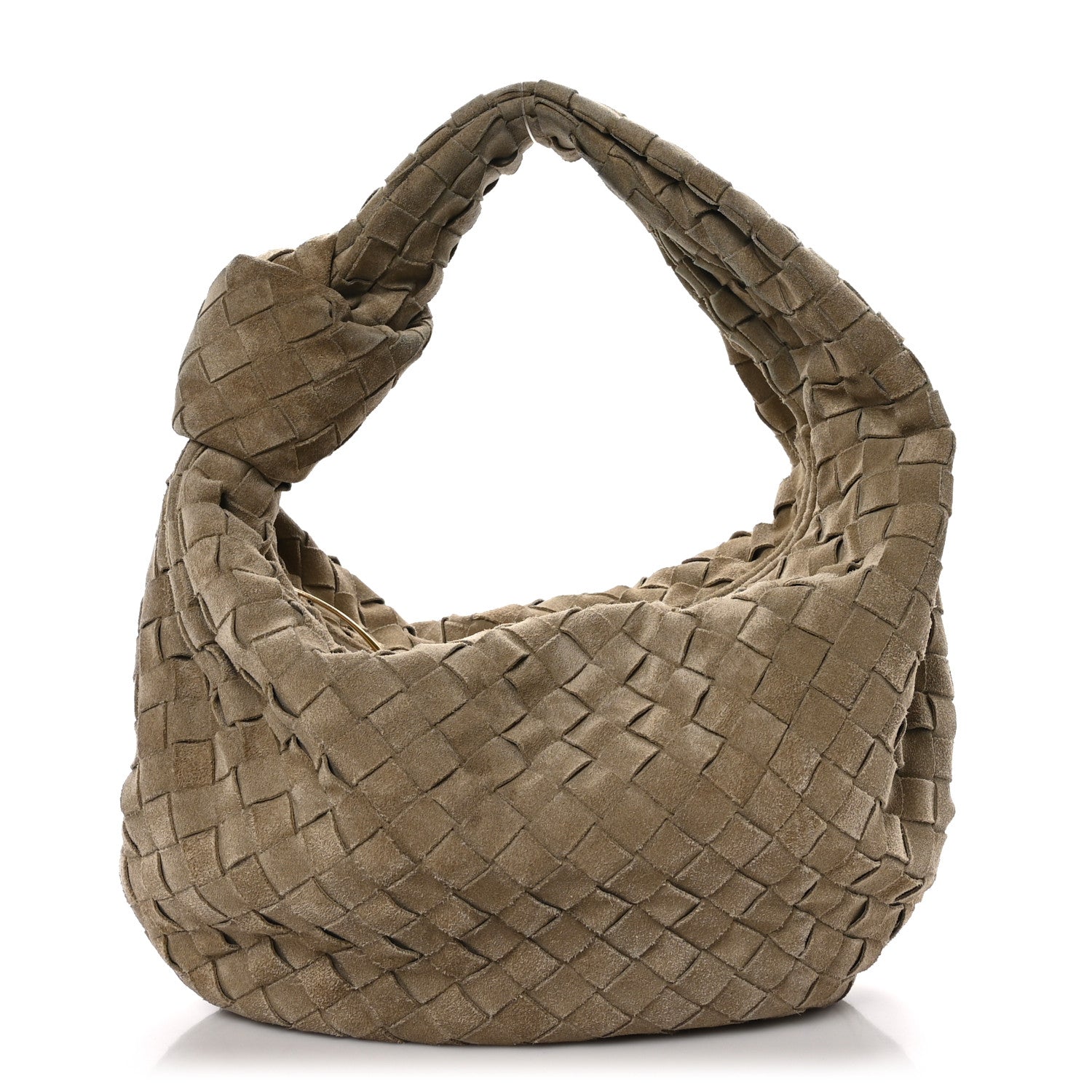 Bottega Veneta Suede Calfskin Intrecciato Teen Jodie Hobo Beige 1 of 10
