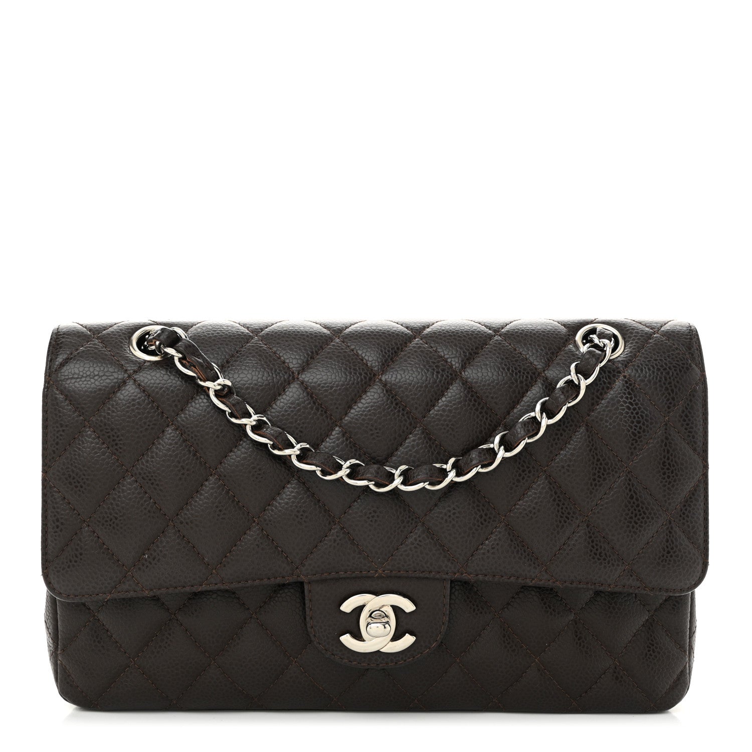 Chanel Caviar Quilted Medium Double Flap Brown 1 of 11