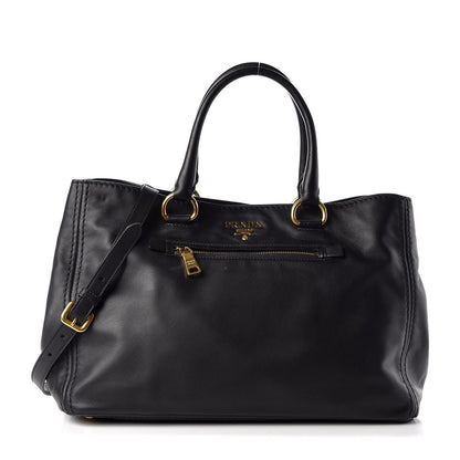 Prada Soft Calf Shopping Tote Black 1 of 10