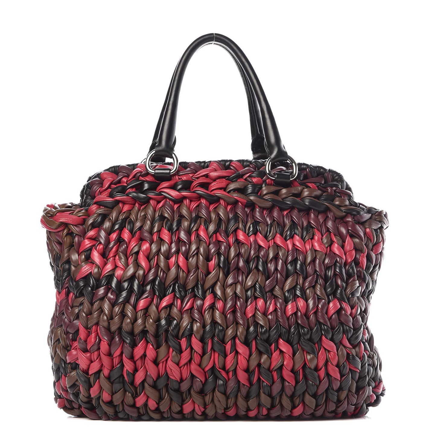 Nappa Braided Tote Multicolor Amaranto