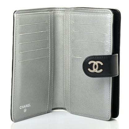 Chanel Lambskin Camellia Embossed Zipped Pocket Wallet Black 4 of 4