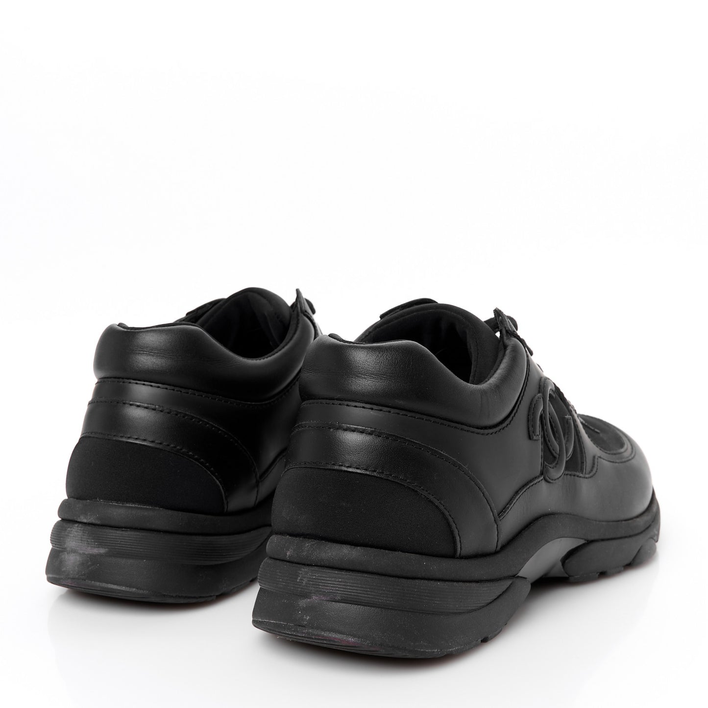 Lambskin Fabric CC Uniform Sneakers 42 Black