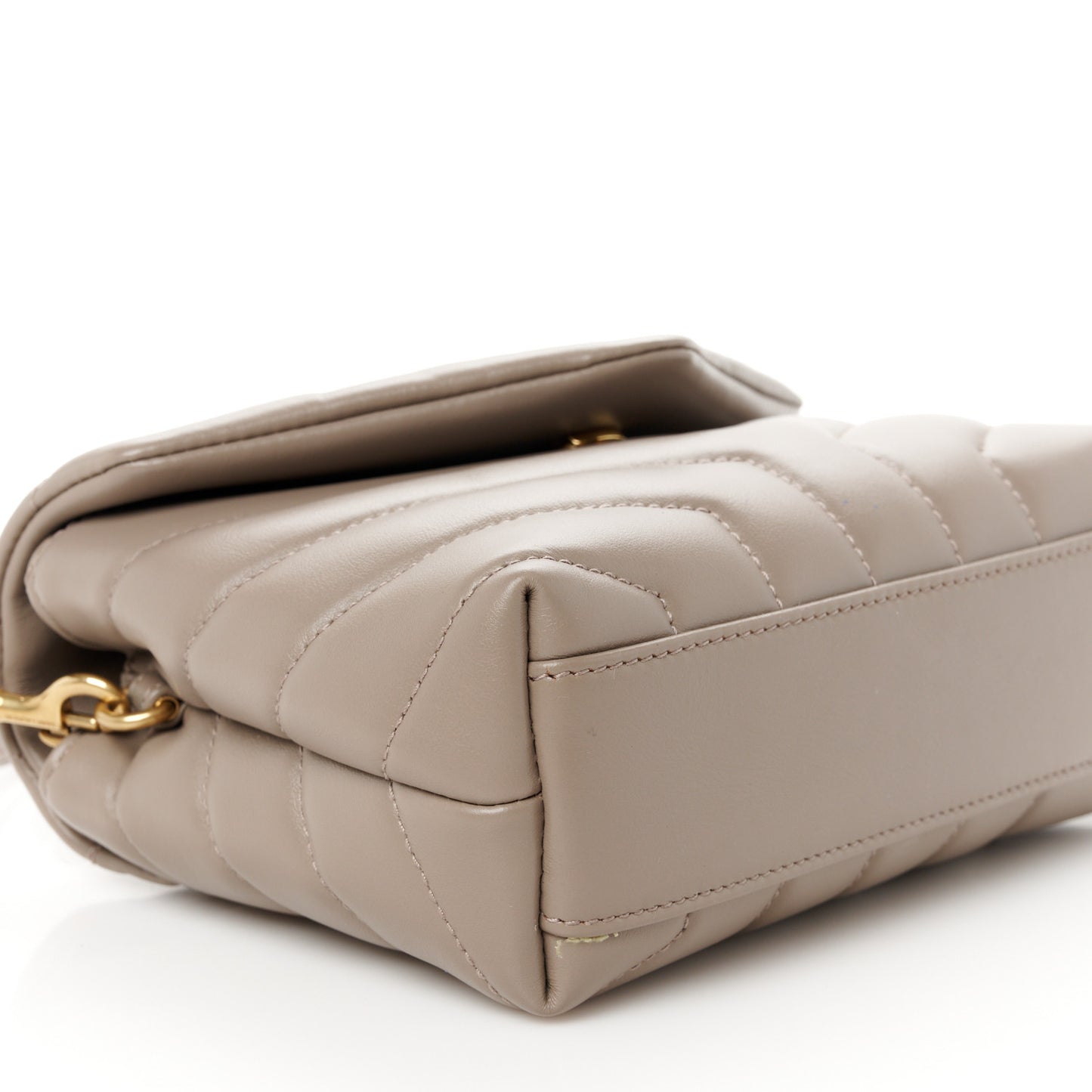 Calfskin Y Quilted Monogram Toy Loulou Crossbody Bag Dark Beige